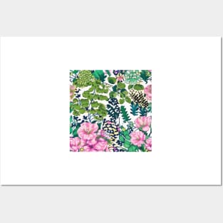 Garden shrubs seamless pattern Posters and Art